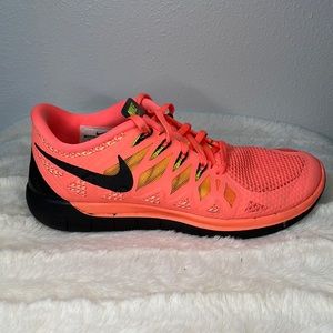 Nike Free 5.0 Sneakers, Neon Coral, Size 8